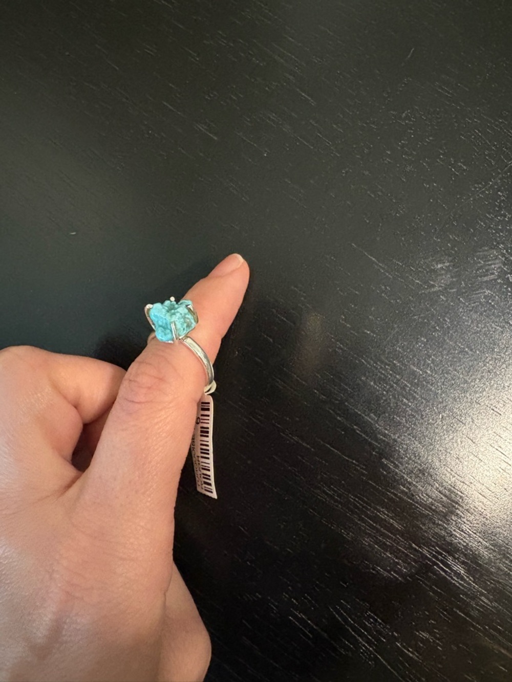 Sterling Silver Rough Turquoise Ring - Picture 2 of 3